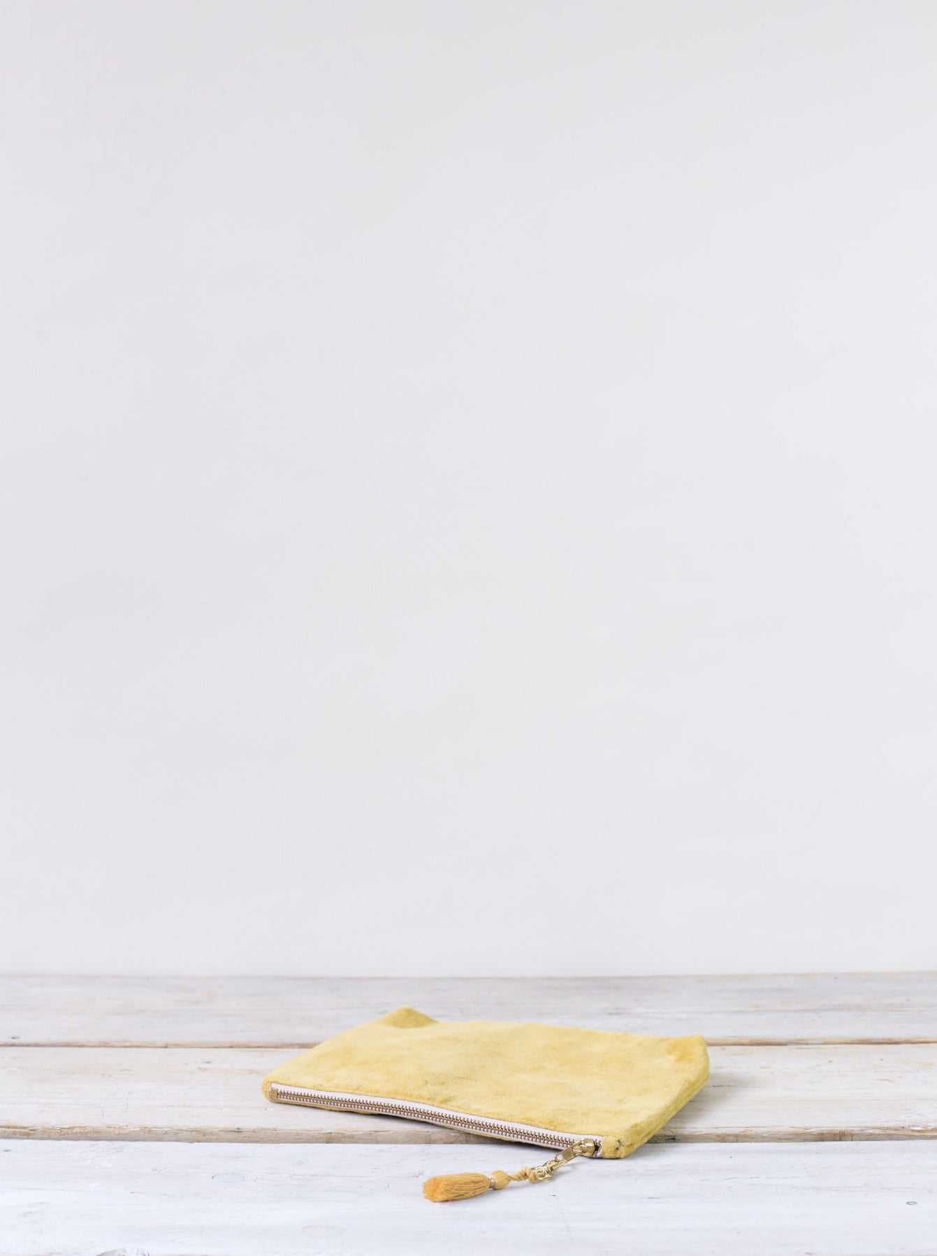 Lulea Cotton Velvet Small Pouch | Turmeric