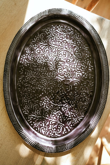 Enamel Platter Oval - Slate