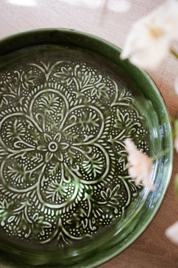 Round Enamel Platter - Forest