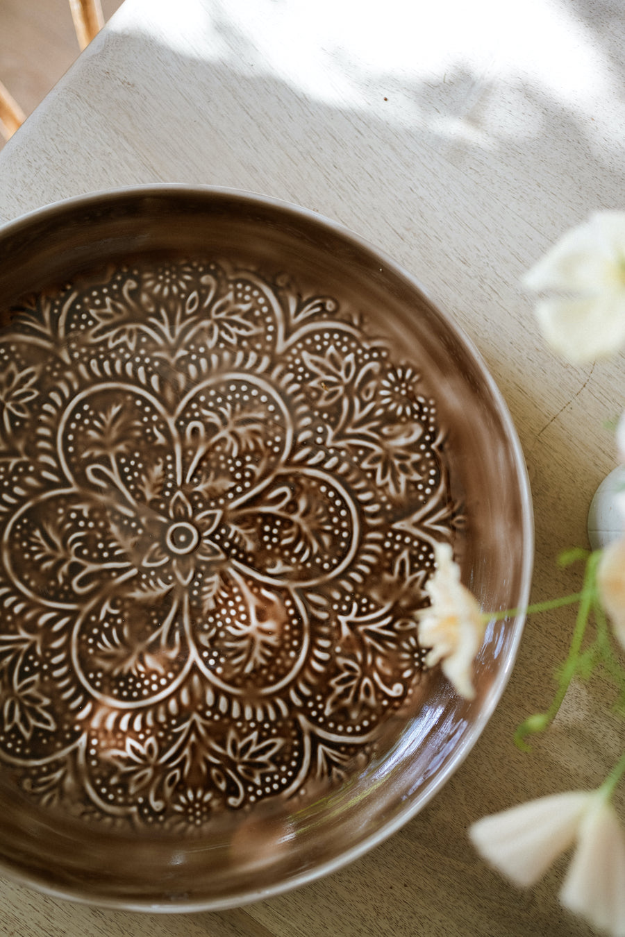 Enamel Platter Round - Chocolate