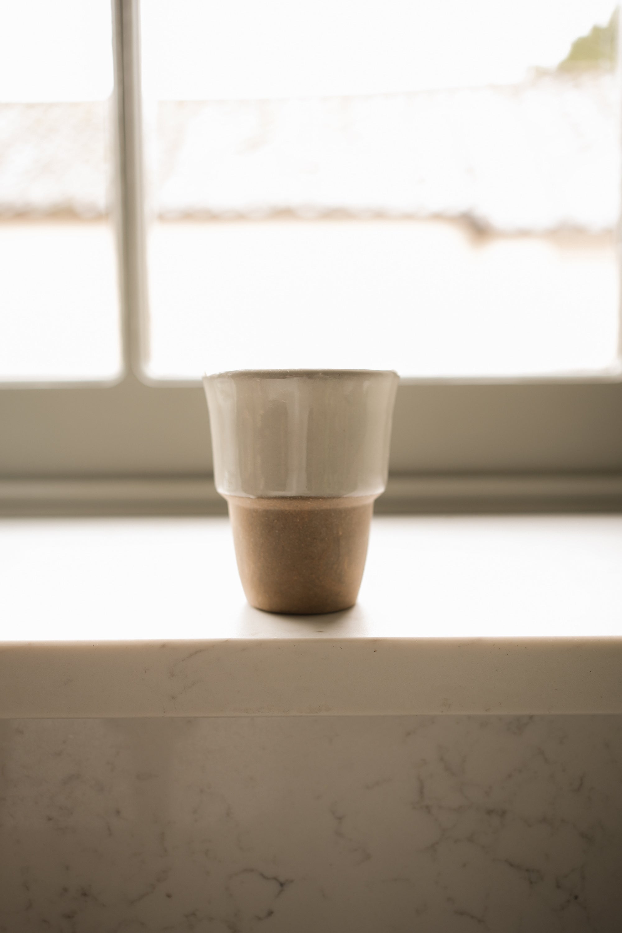 Stoneware Coffee Beaker  \ Milk White