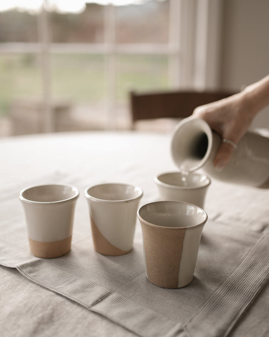 Stoneware Cup | set of 4 Milk White