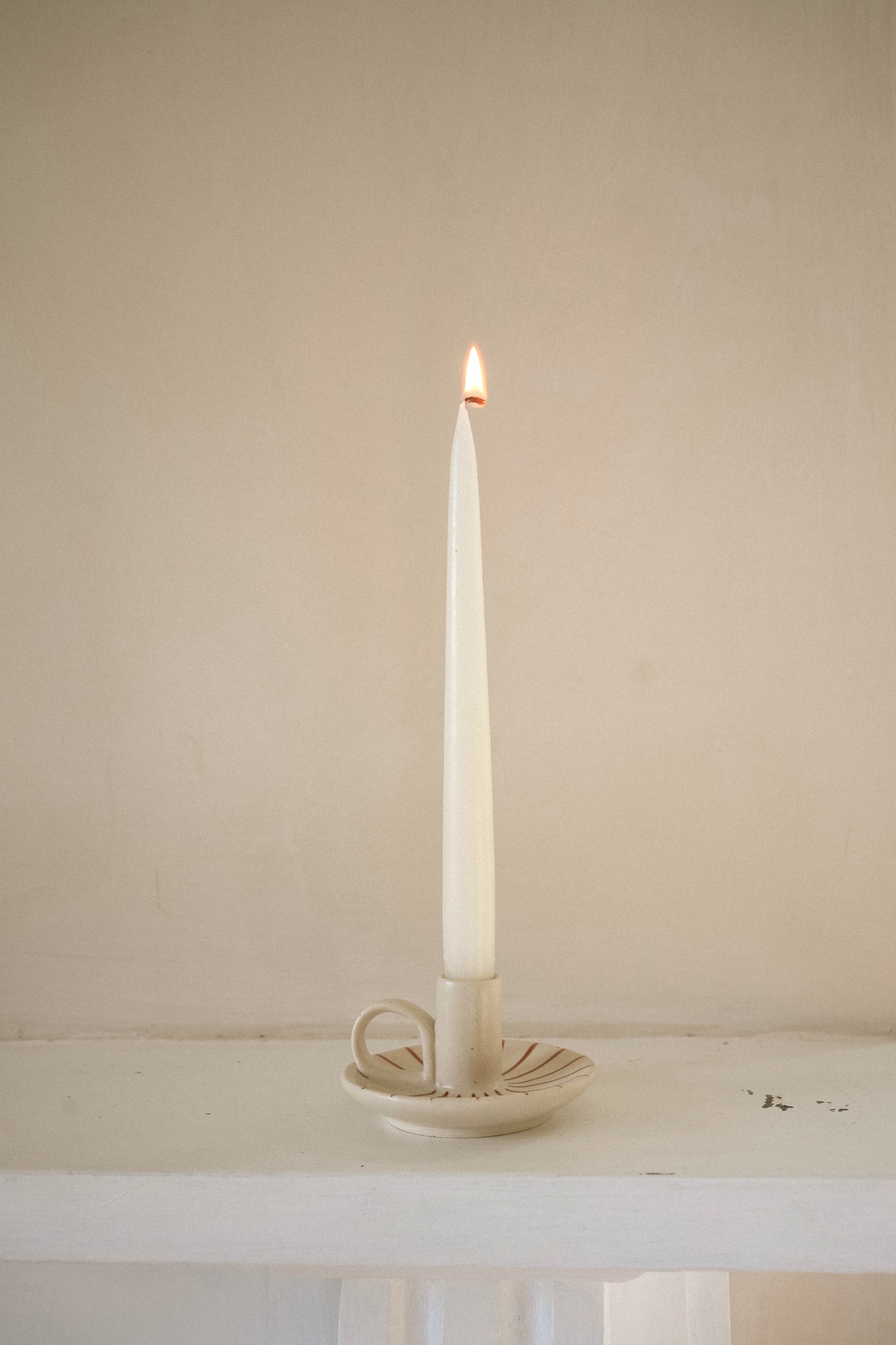 Wee Willy Winkee Candle Holder | Ginger Pinstripe
