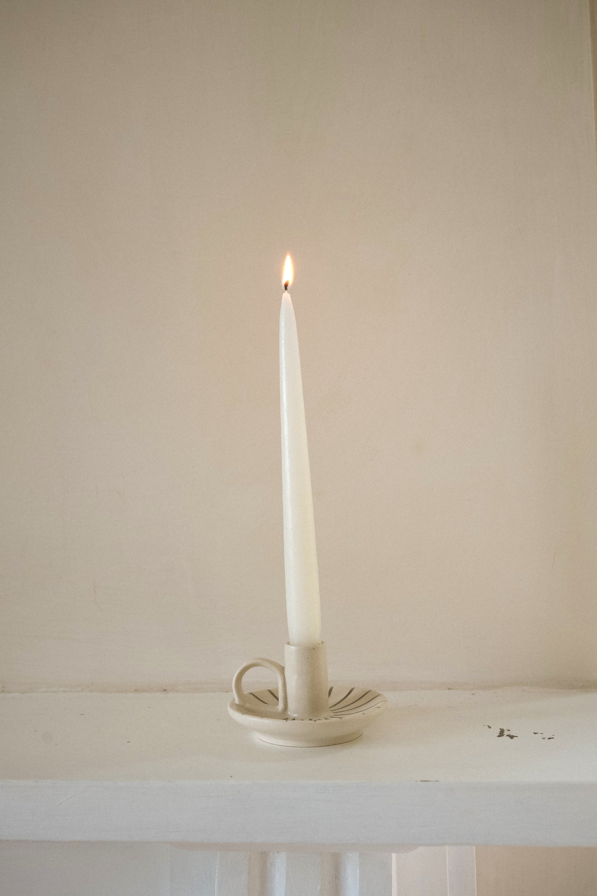 Wee Willy Winkee Candle Holder | Pebble pinstripe