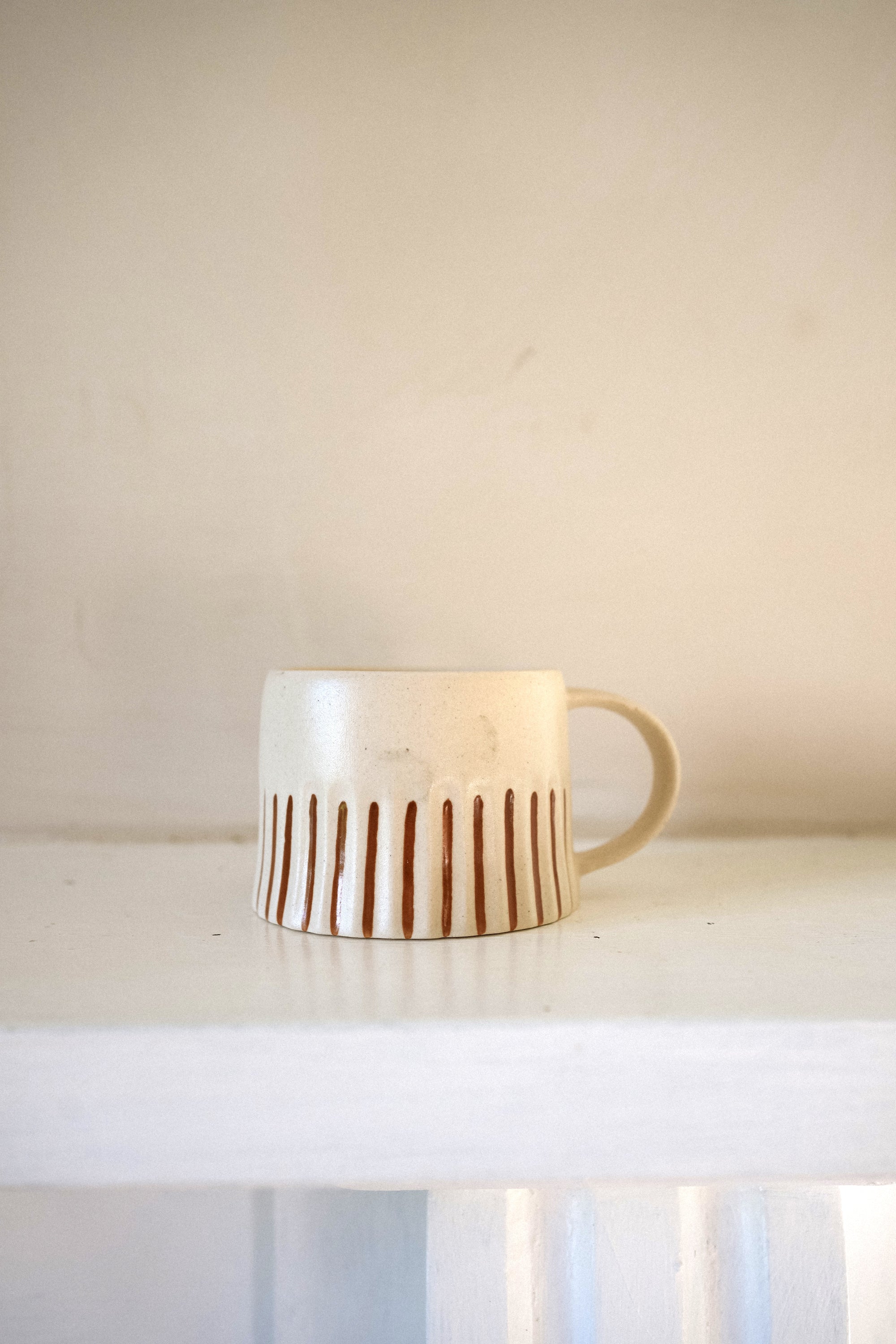 Ridged Painted Mug - Ginger