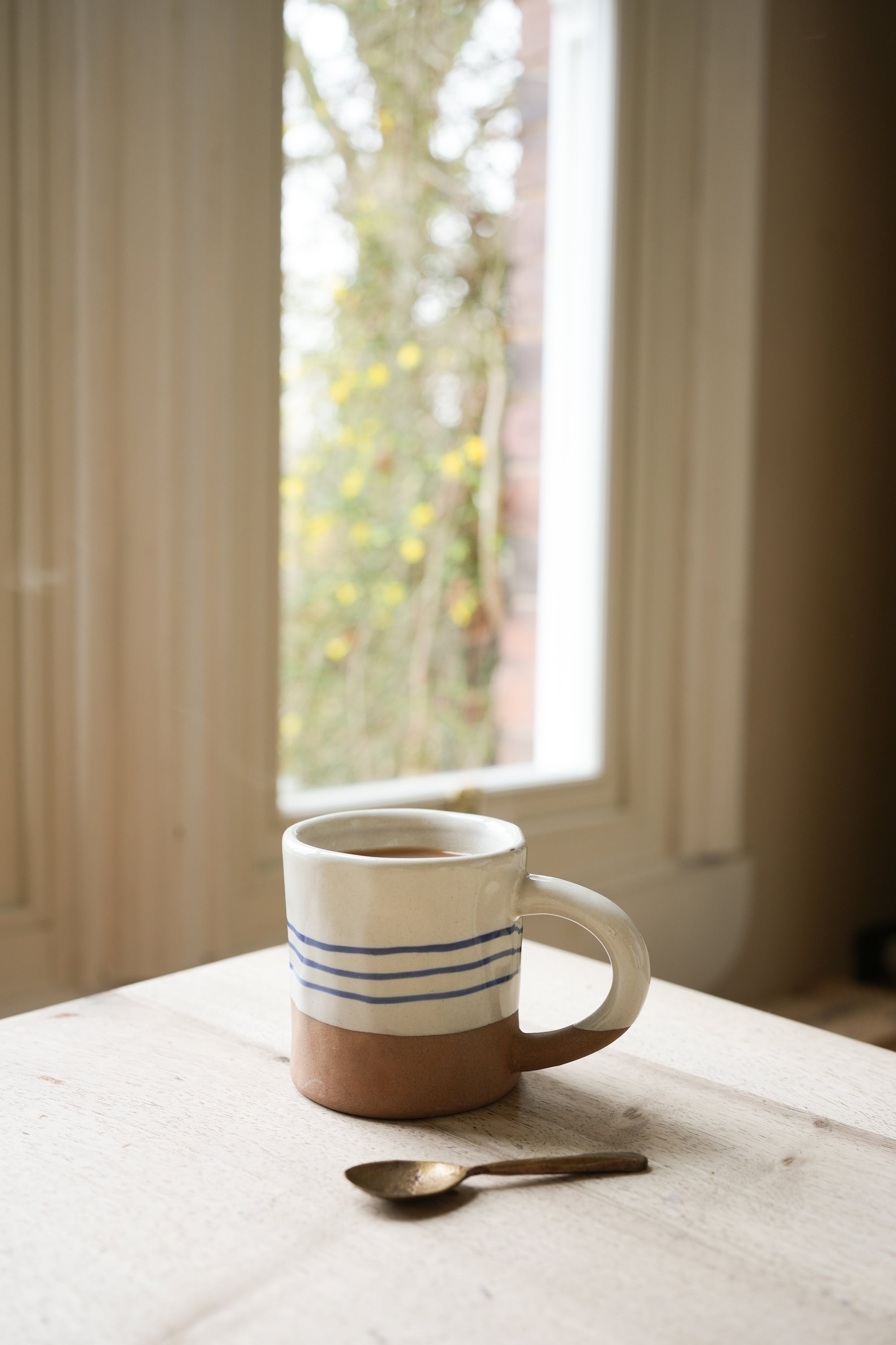 Hand Painted Breton Stripe Mug | Ink
