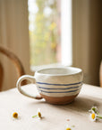 Hand Painted Breton Stripe Tea Cup | Ink