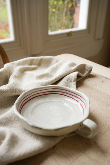 Hand Painted Breton Stripe Dish | Brick