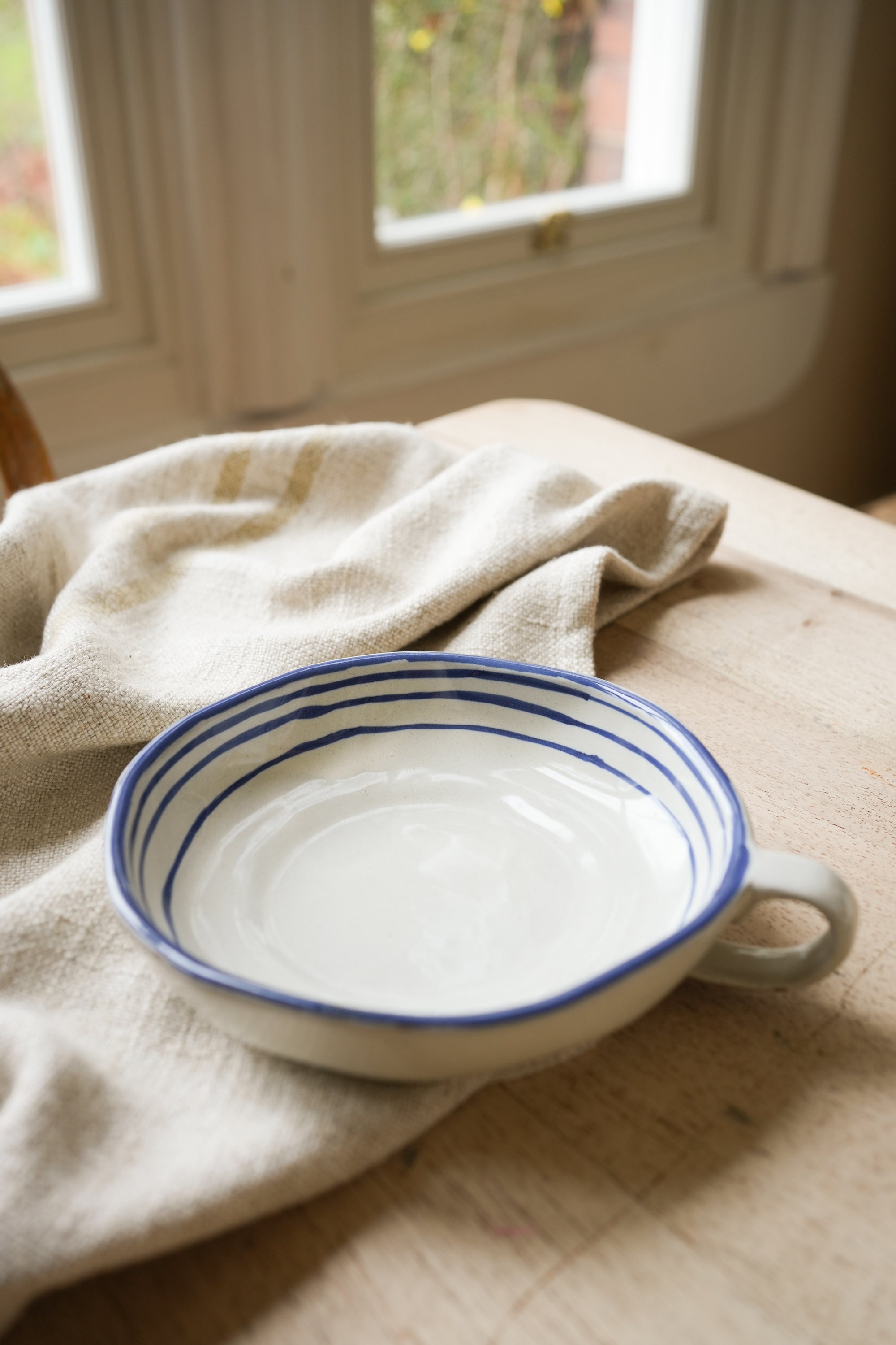 Hand Painted Breton Stripe Dish | Ink