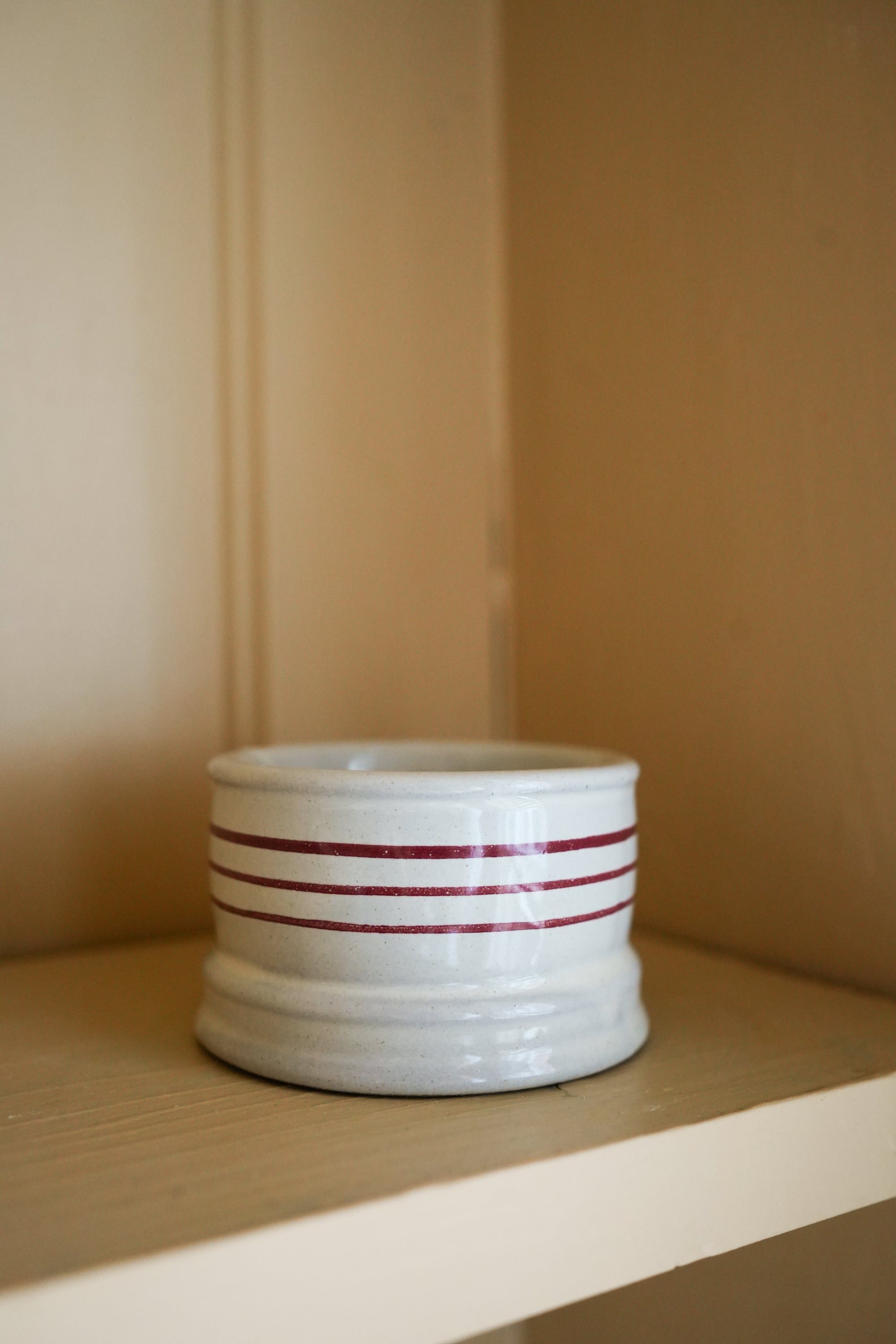 Hand Painted Breton Stripe Tea Light/Dip Bowl | Brick