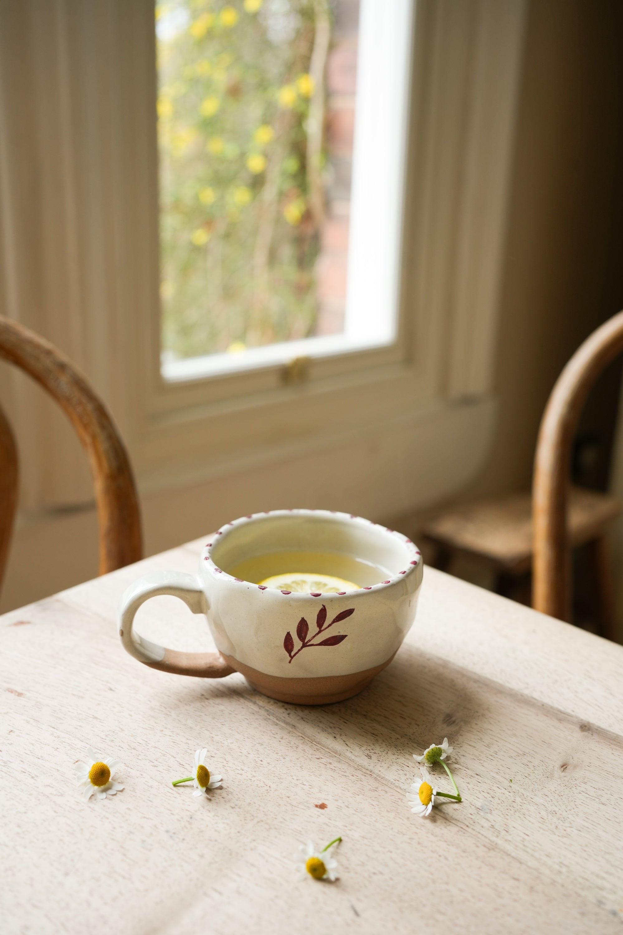 Hand Painted Botanic Tea Cup | Brick