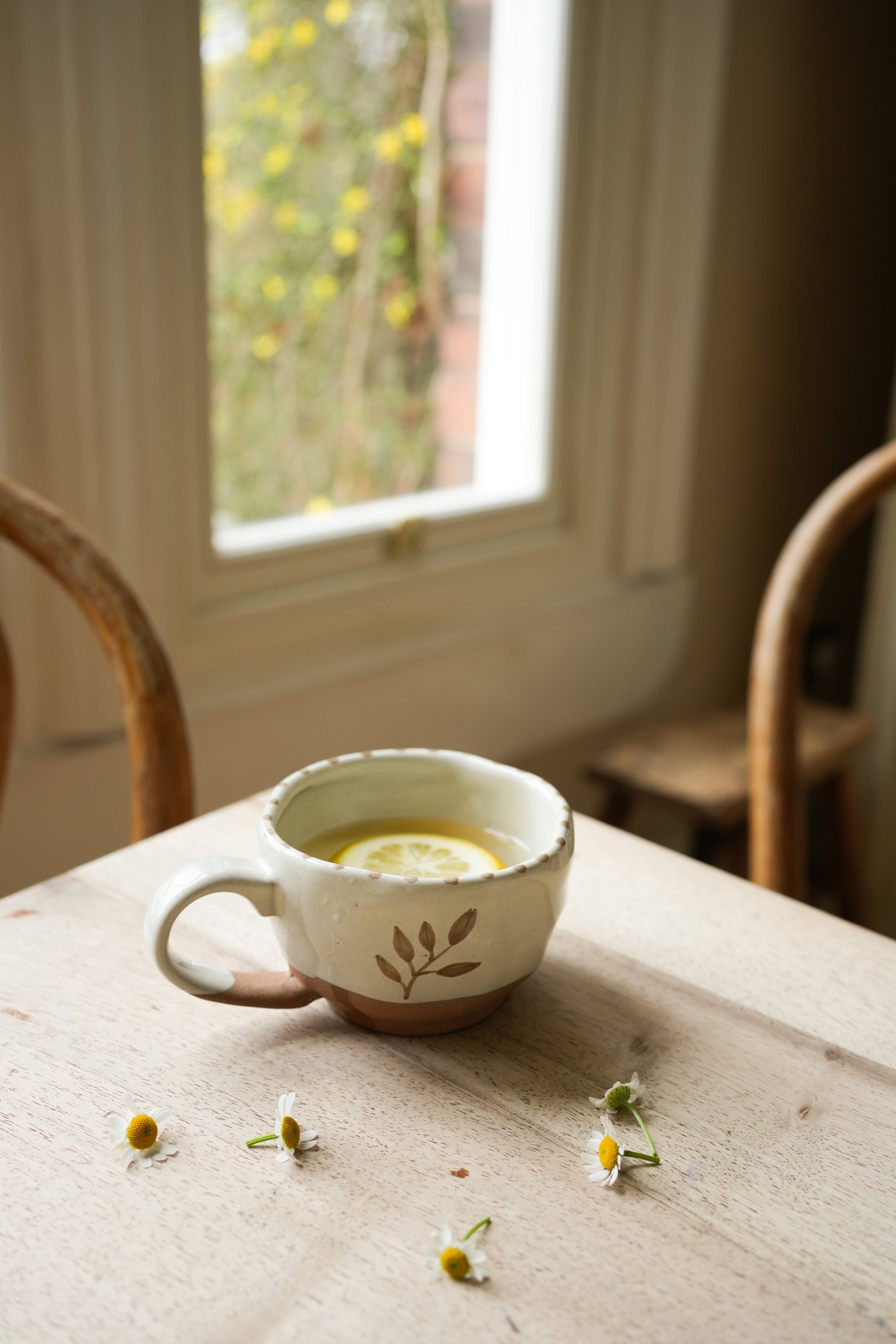 Hand Painted Botanic Tea Cup | Taupe