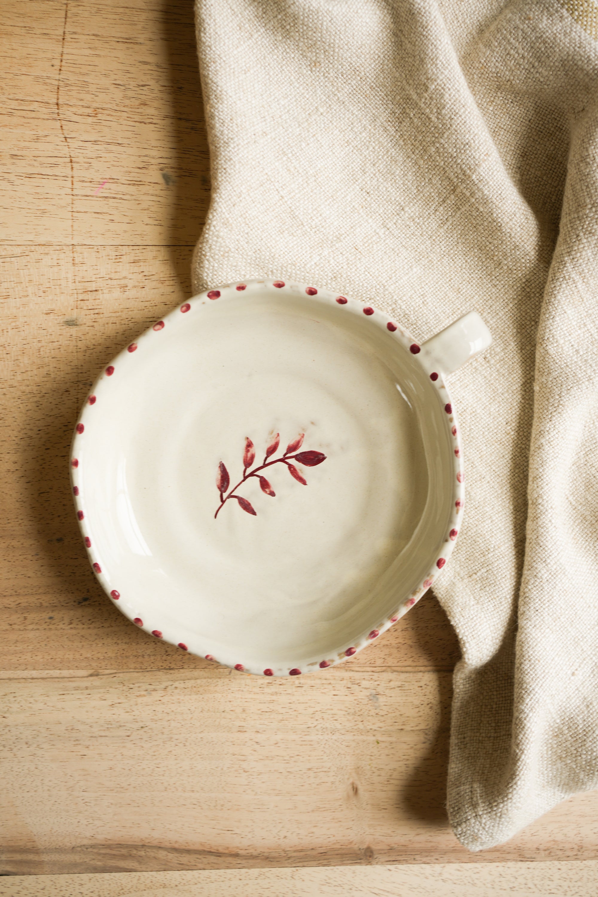Hand Painted Botanic Dish | Brick