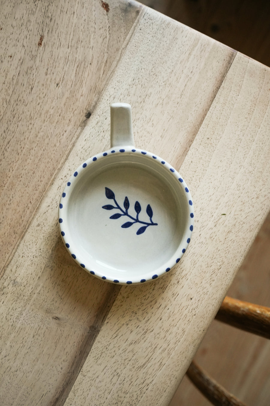 Hand Painted Botanic Olive Dish - Ink