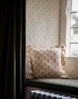 Scallop Blockprint Cushion | Taupe