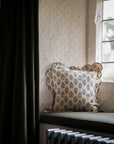 Scallop Blockprint Cushion | Denim