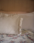 Striped Bolster Cushion with Frill