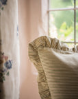 Stripe Frill Cushion | Forest