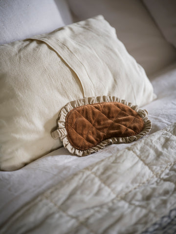 Indian Cotton Velvet & Linen Eye Mask | Ginger