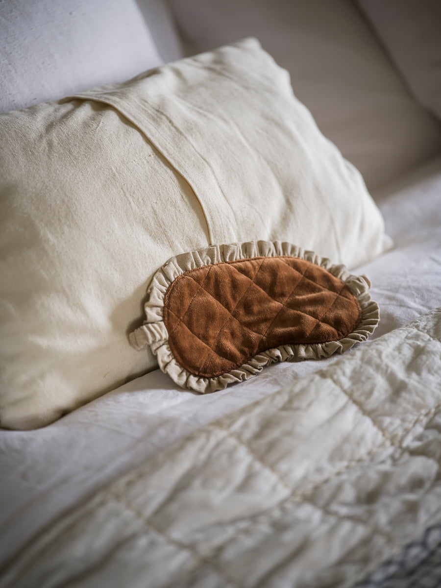 Indian Cotton Velvet & Linen Eye Mask | Ginger