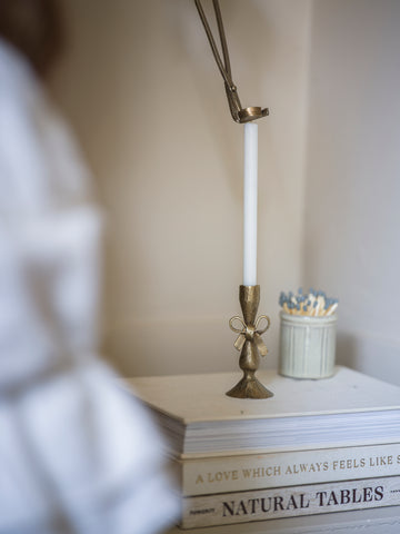 Antique Brass Finish Bow Candle Holder with 6 candles