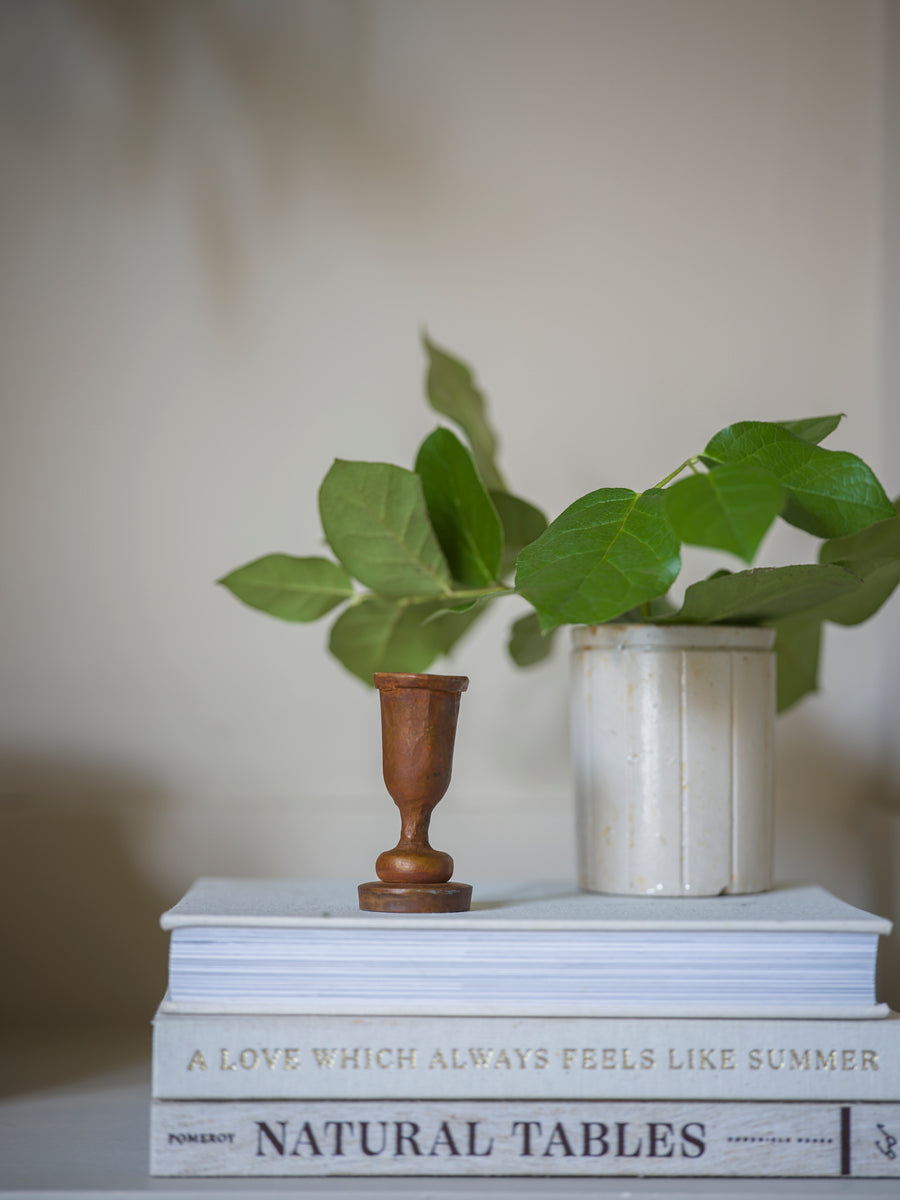 Tall Rust Dinner Candle holder
