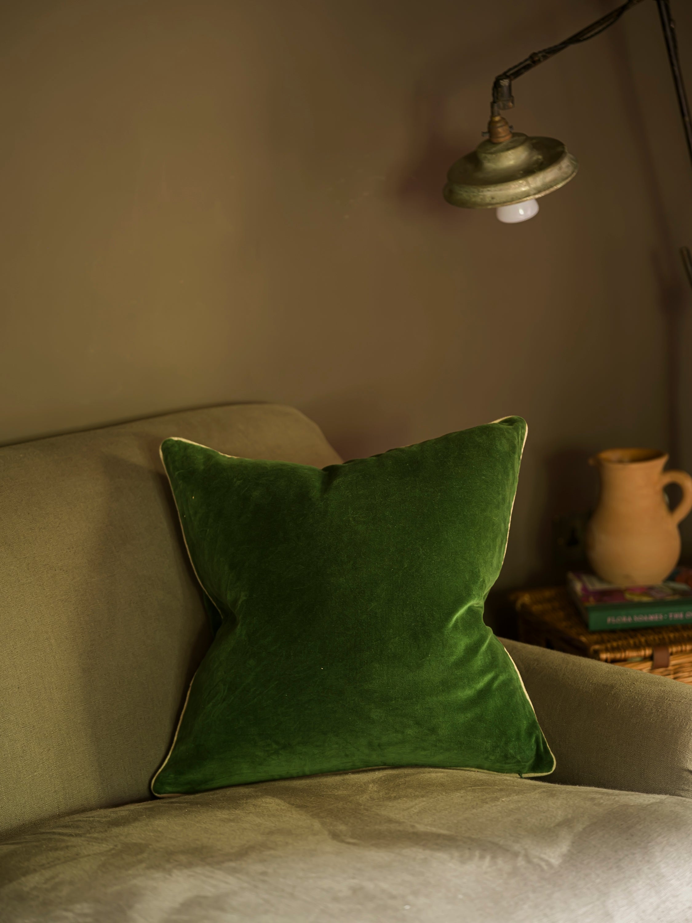 Square Indian Cotton Velvet Cushion | Parrot