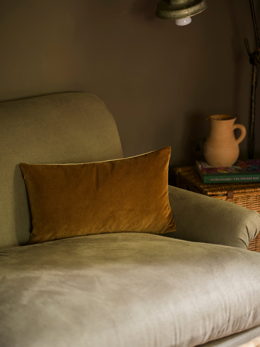 Indian Cotton Velvet Cushion | Ginger