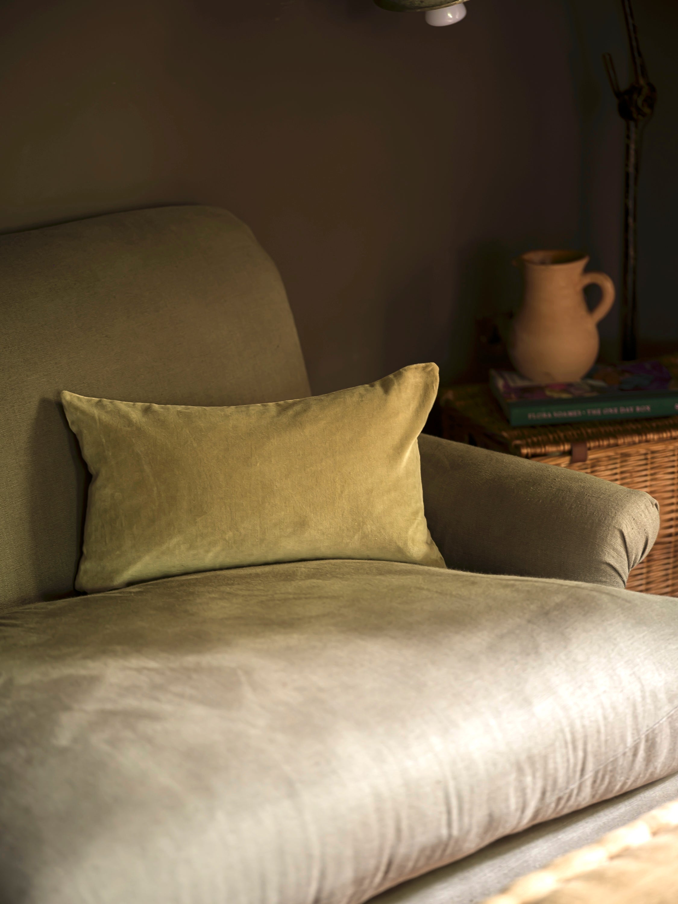 Indian Cotton Velvet Cushion | Taupe