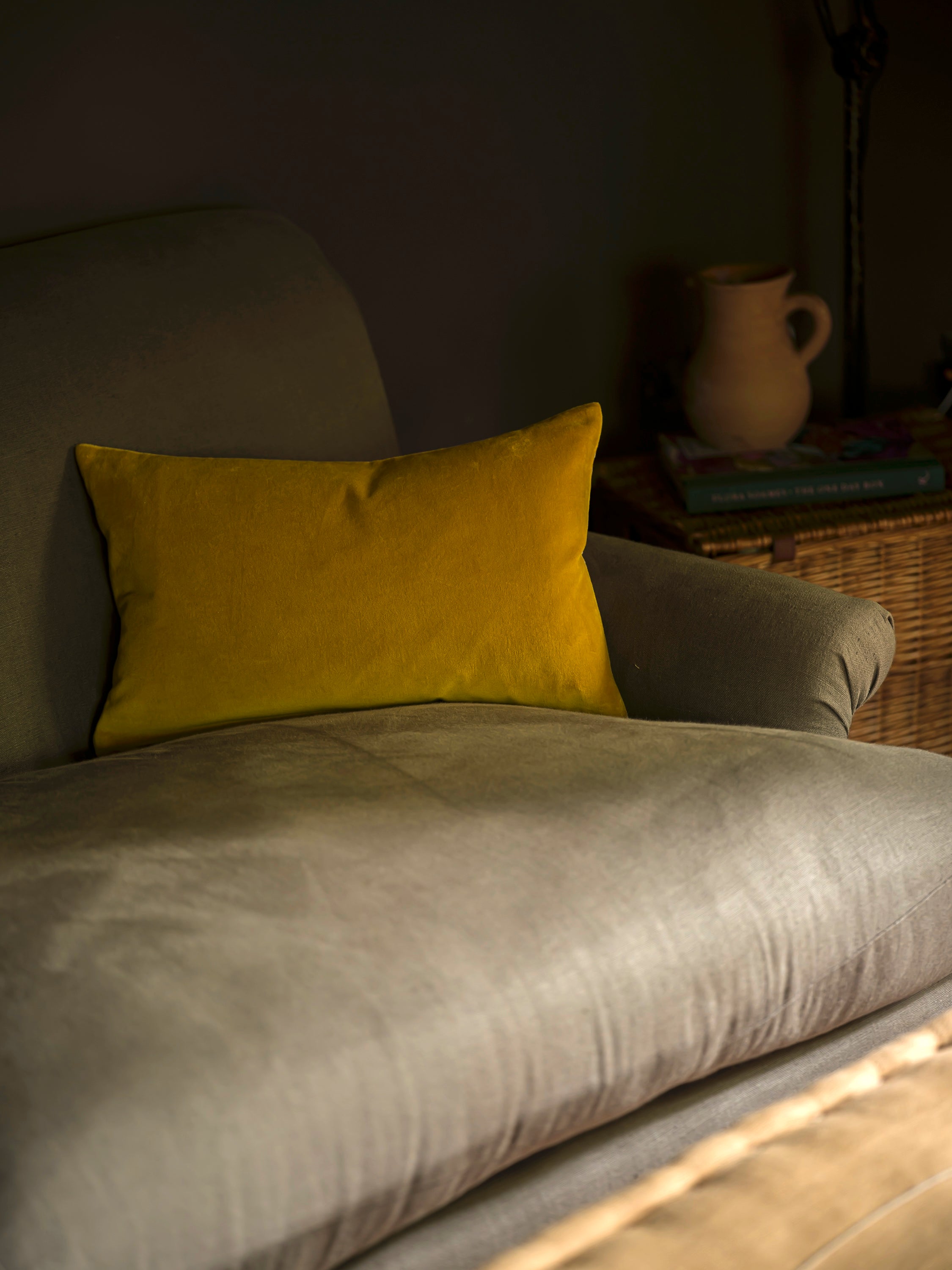 Indian Cotton Velvet Cushion | Tumeric