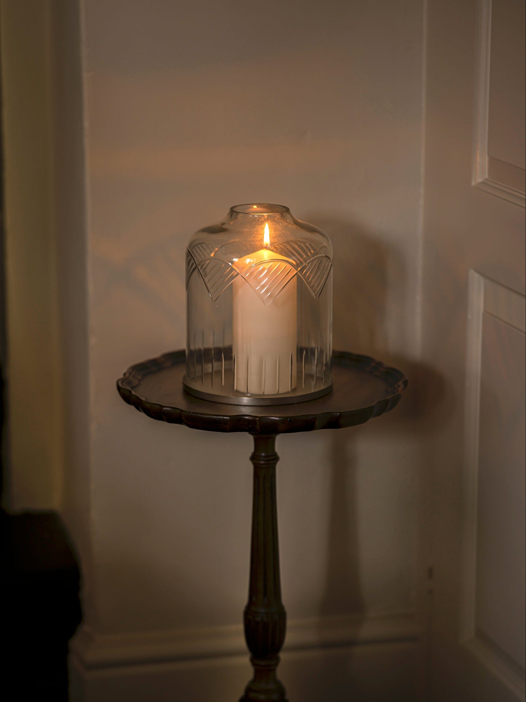 Handblown Candle Dome | Large, Scalloped