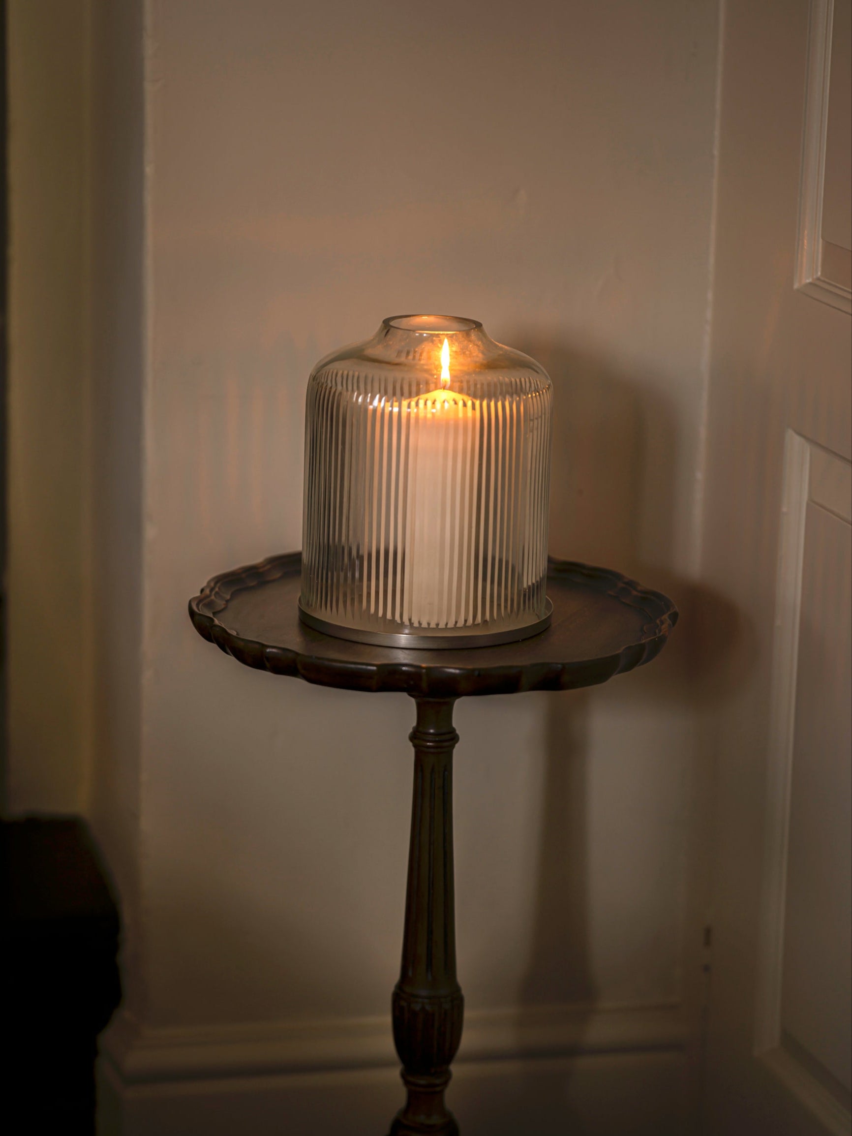 Handblown Candle Dome | Large, Reeded