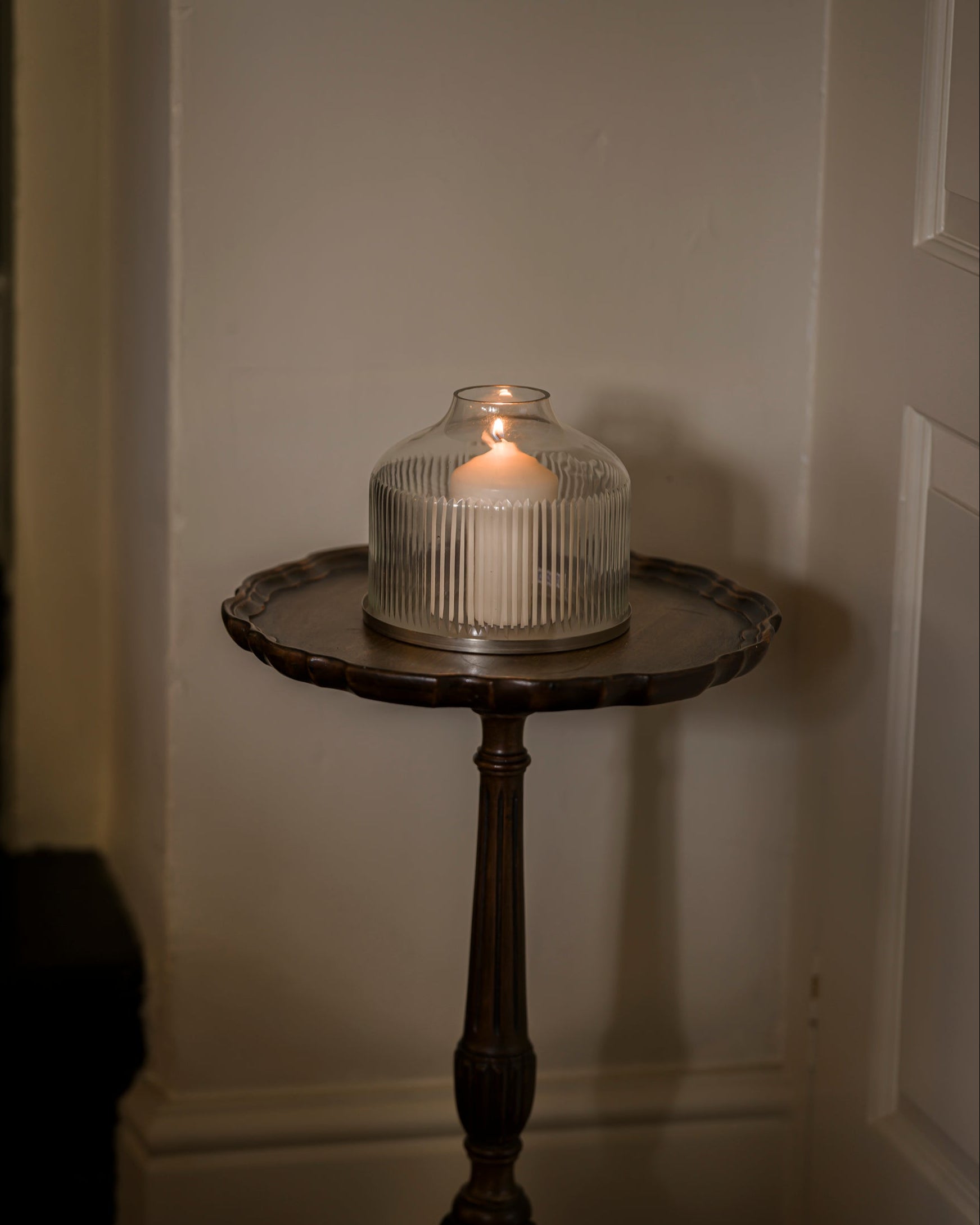Handblown Candle Dome | Medium, Reeded