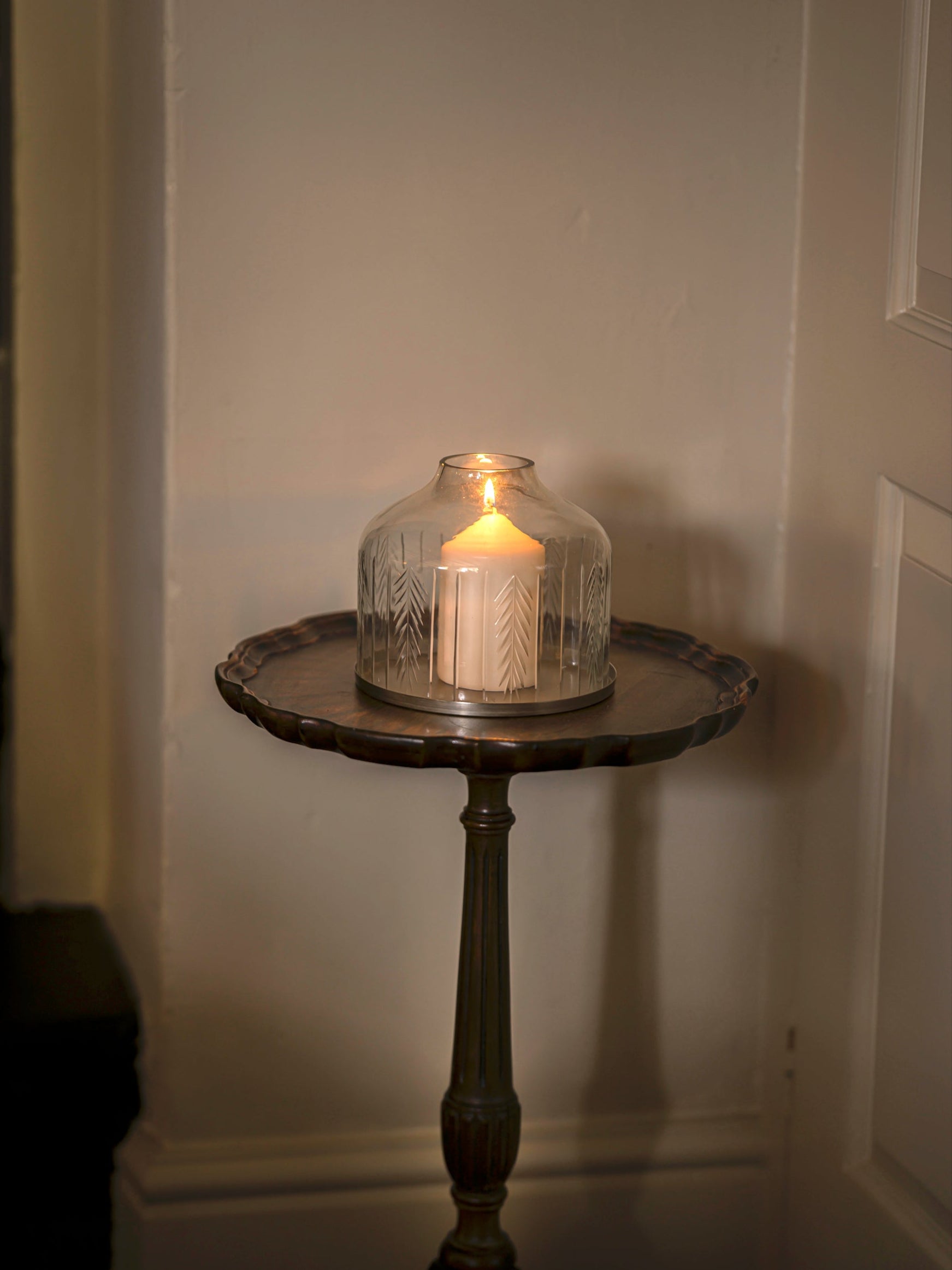 Handblown Candle Dome | Medium, Scandi Stripe