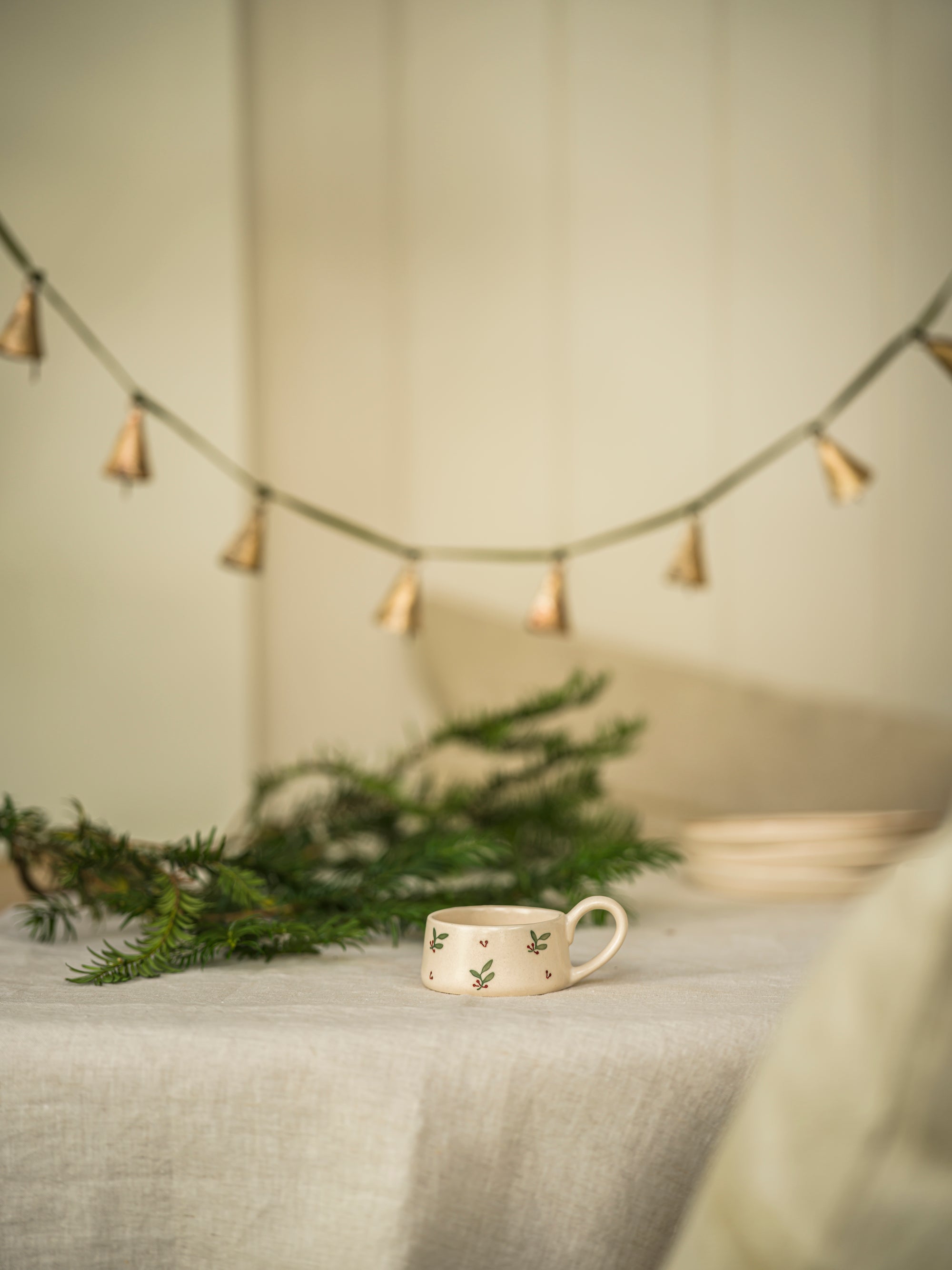 Hand Painted Holly Tea Light Holder