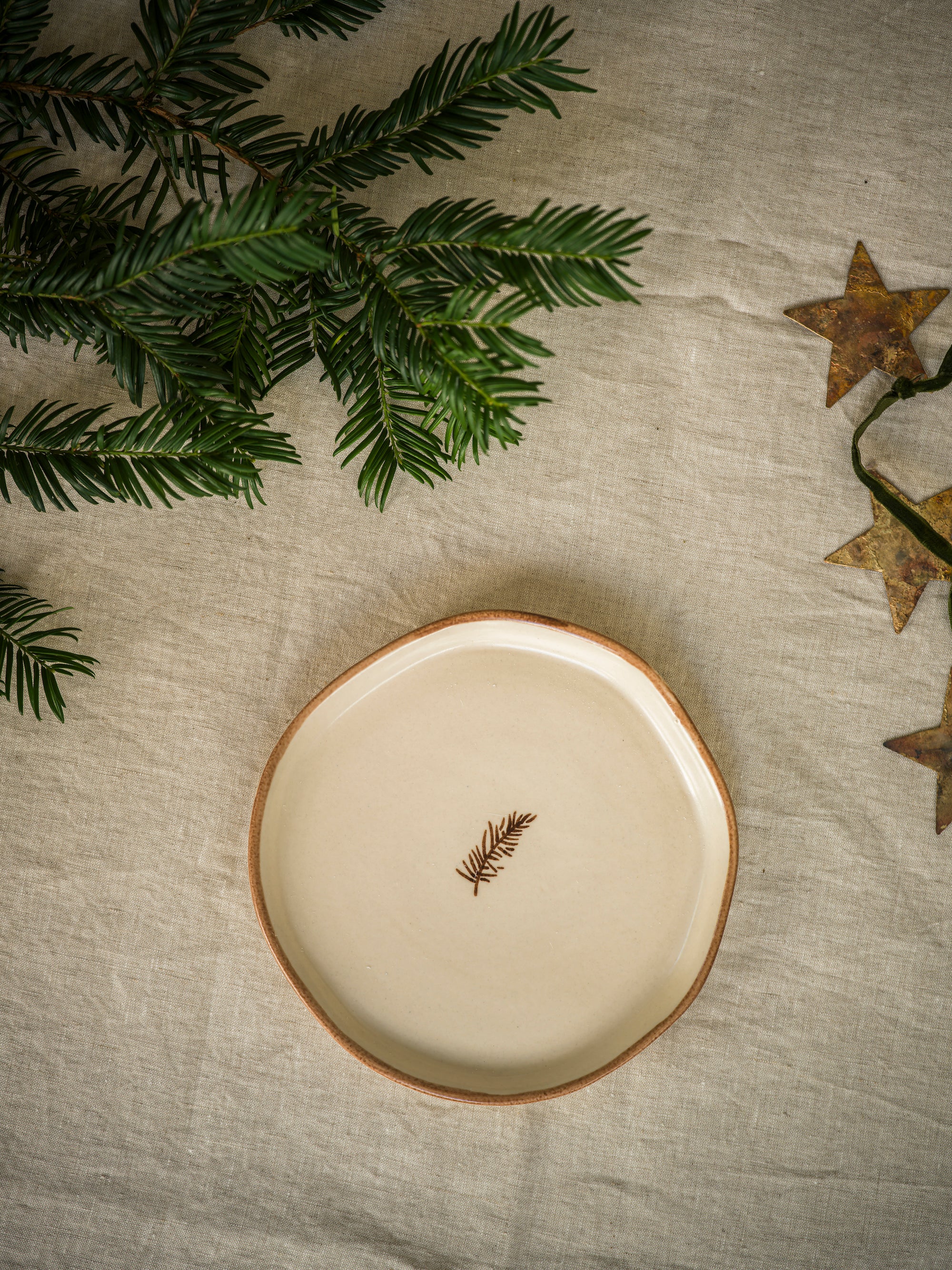 Hand Painted Pine Snack Plate