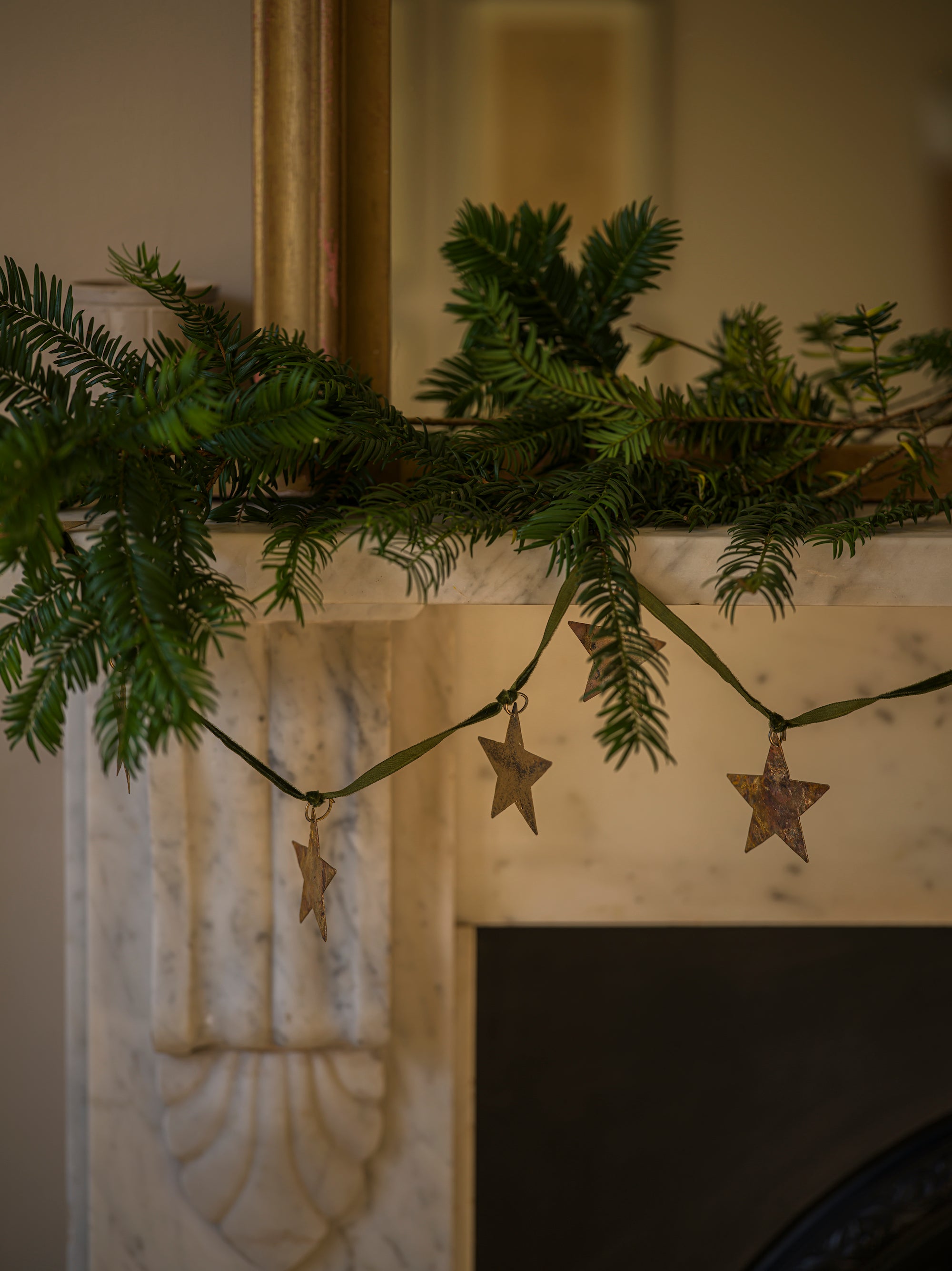 Star Garland on velvet ribbon