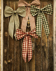 Large Stripe Bow - Winter Berry