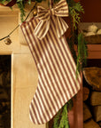 The Bow Stocking - Stripe in Winter Berry