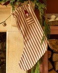 The Pocket Ruffle Stocking - Stripe in Winter Berry