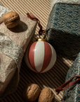 Hand-Painted Baubles with Velvet Ribbon - Red