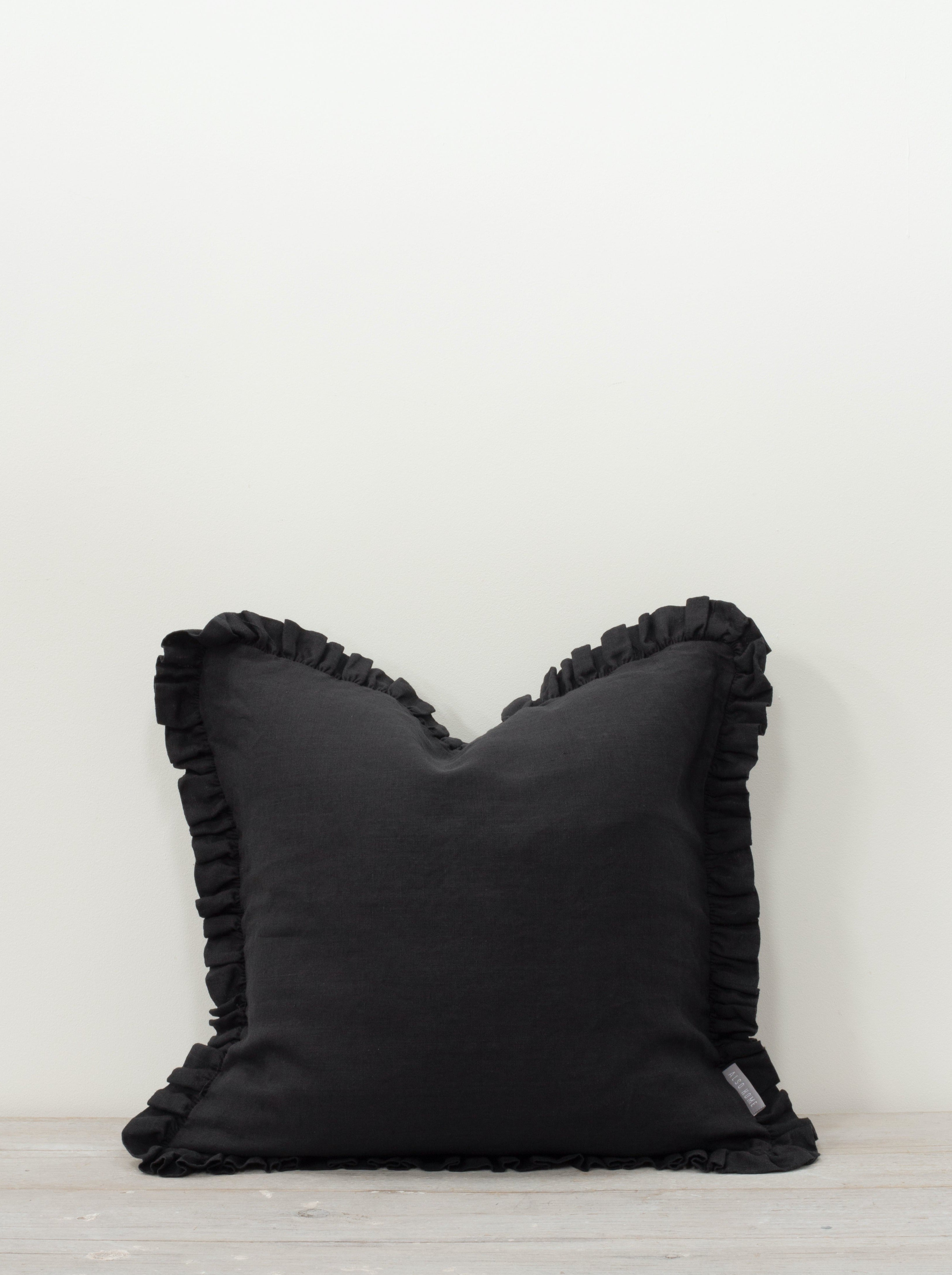 Oli Ruffle Cushion Black