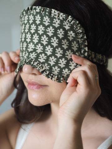 Blockprint Eye Mask - Forest