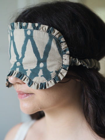 Blockprint Eye Mask - Indian Teal