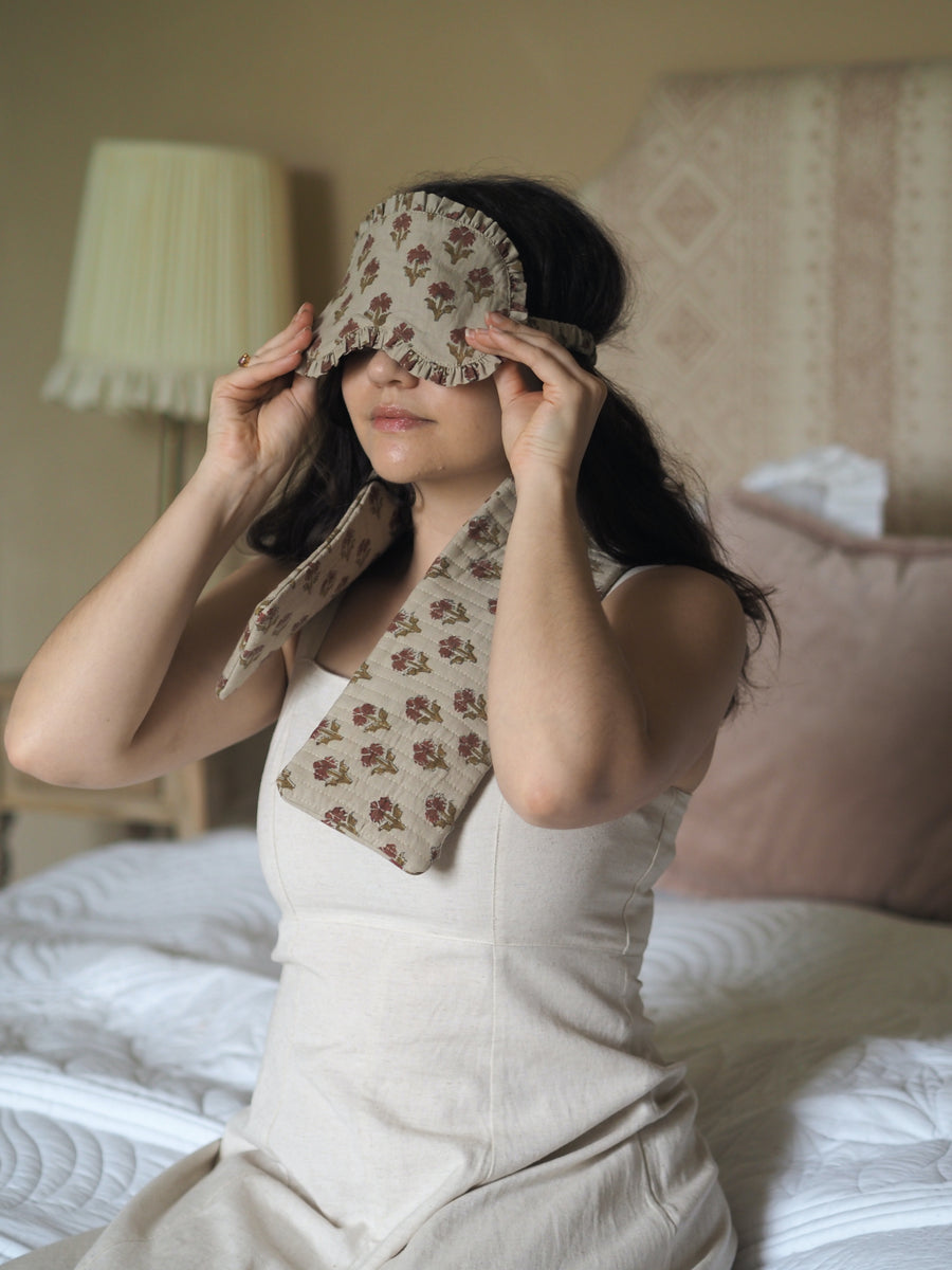 Blockprint Eye Mask - Tulip