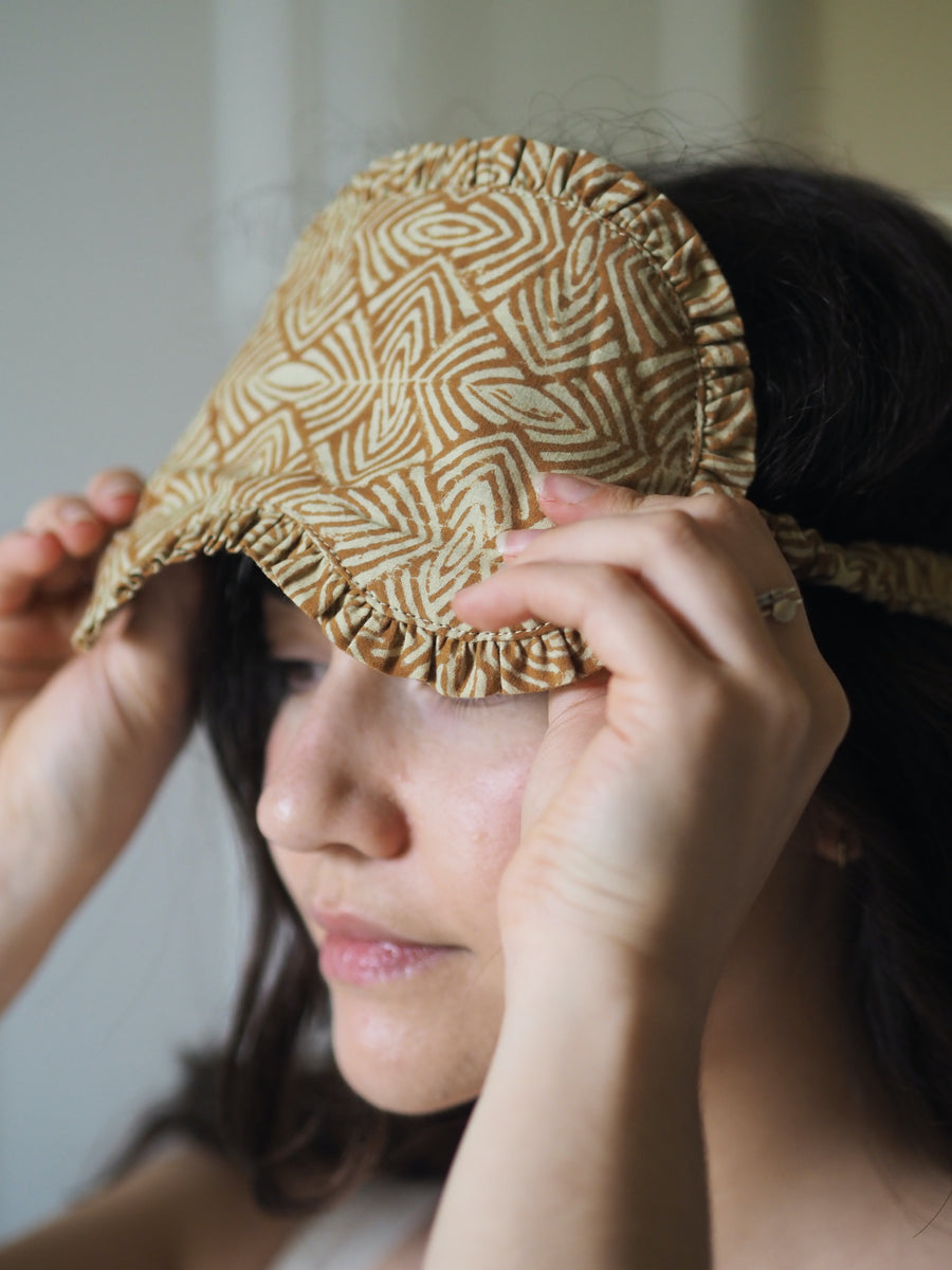 Blockprint Eye Mask - Antique Gold