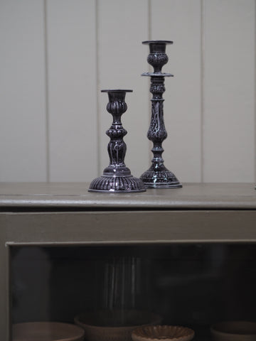 Enamel Candlestick large - Slate