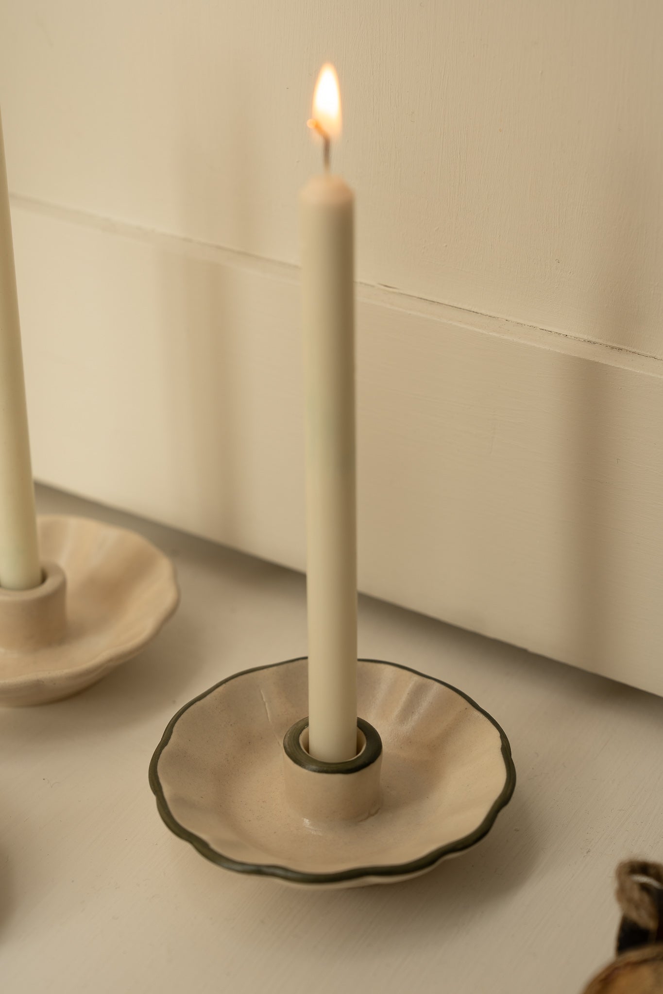 Scalloped Ceramic Candle Cup