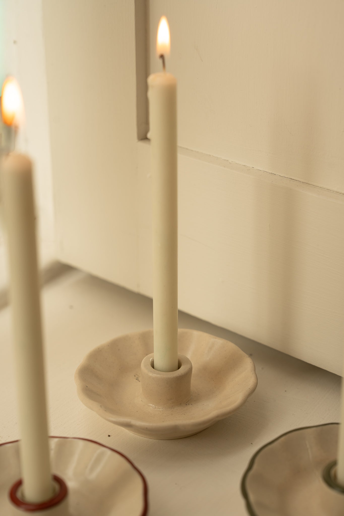 Scalloped Ceramic Candle Cup