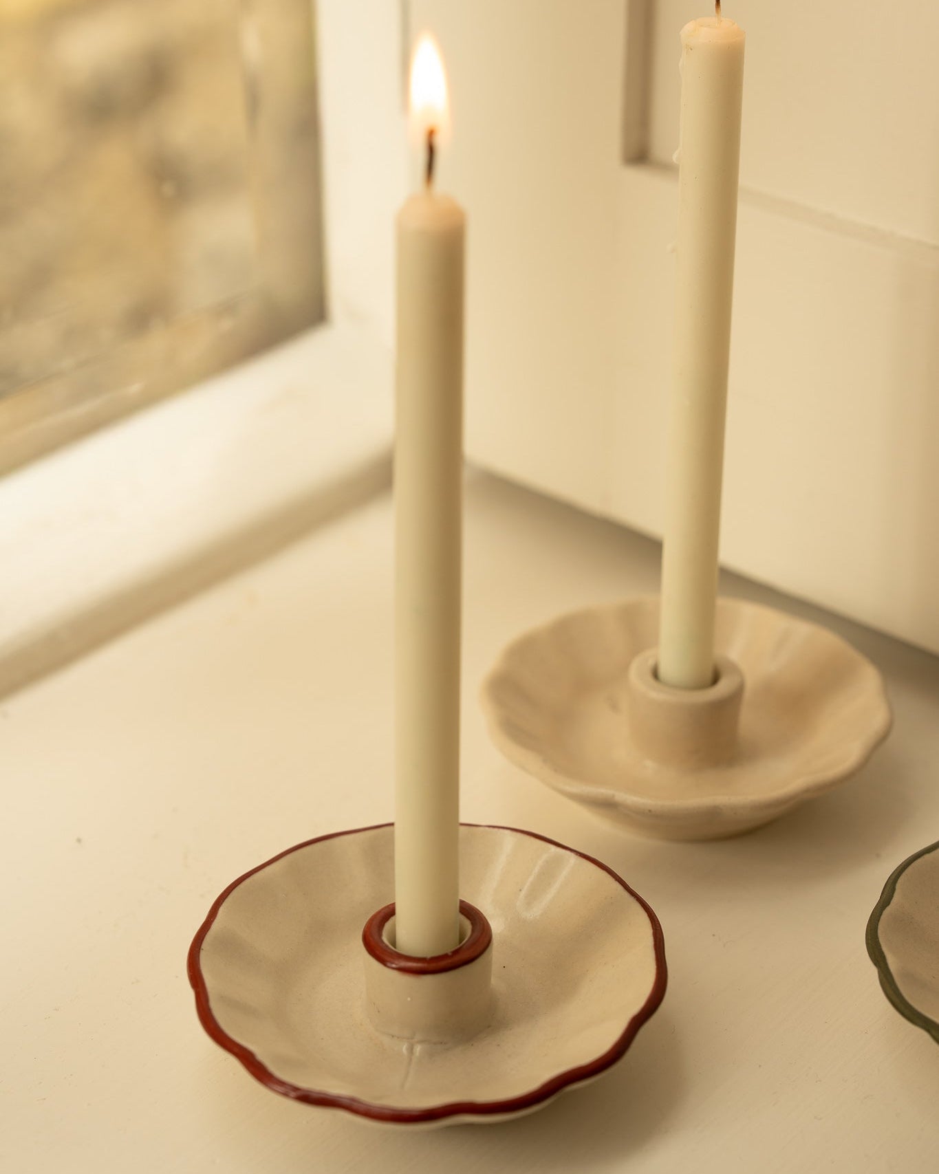 Scalloped Ceramic Candle Cup